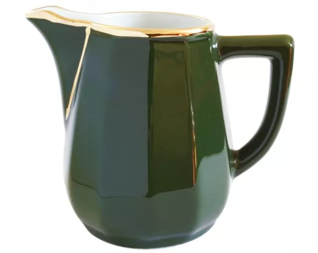 Apilco Green and Gold  Small Milk Jug / Large Creamer - 1/2 pint