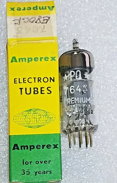 7643 (E80CF, 6BL8) PQ Amperex, Valvo Made, gold pin Tube, TV-7D Tested 111%+