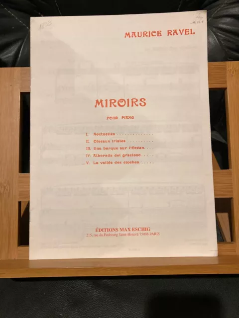 Maurice Ravel La Vallée des cloches Mirois n°5 partition piano ed. M. Eschig