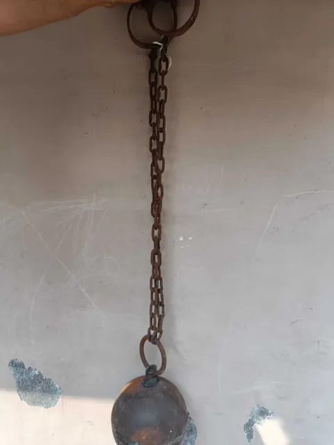 Antique Leavenworth Ball Chain KANSAS Prison Cast Iron Metal Shackles Cuffs