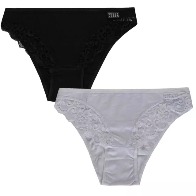 Slips Sweet Years Femme Avec Détails en Dentelle TAILLE S/L Pack 3 Ou 6 PC Mod :