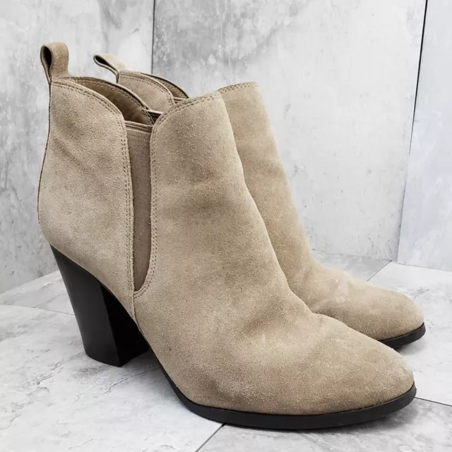 Michael Kors Tan Suede Heeled Ankle Boots Women's 7.5