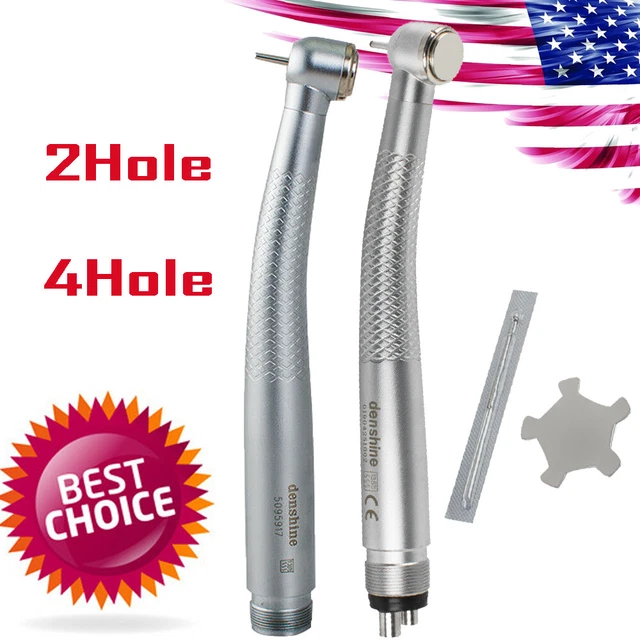U Denshine Dental High Speed Handpiece Knurled Large Torque 3Water Spray 2/4Hole