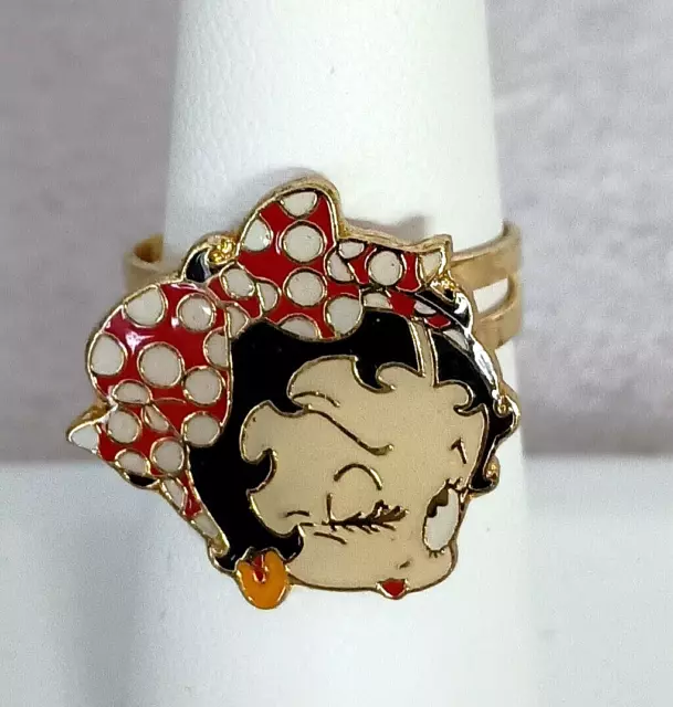 Rare Vintage Betty Boop Winking Animated Collectible Ring 1980s New NOS