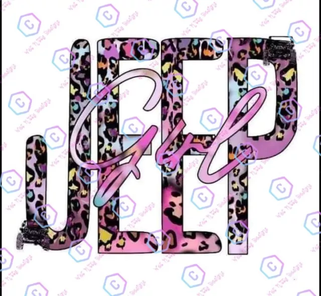 Jeep Girl Heat transfer designs ready to press