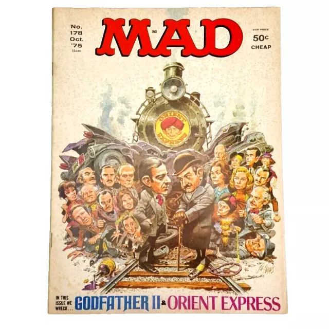 Mad Magazine #178 Oct 1975 Murder on the Orient Express Godfather Cover Fold-In