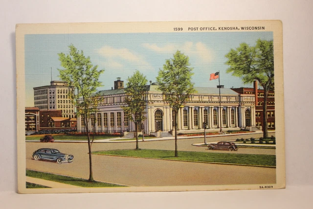 Postcard Post Office Kenosha WI Q24