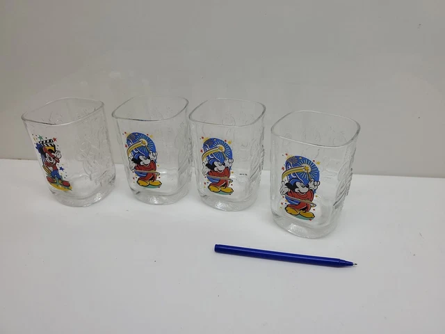 x4 Assorted Lot Disney 2000 Epcot & Disney Studio Square Old Fashion Glass