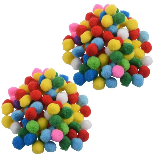200 pompones mezclados Soft Fluffy para niños, 20mm V3H5
