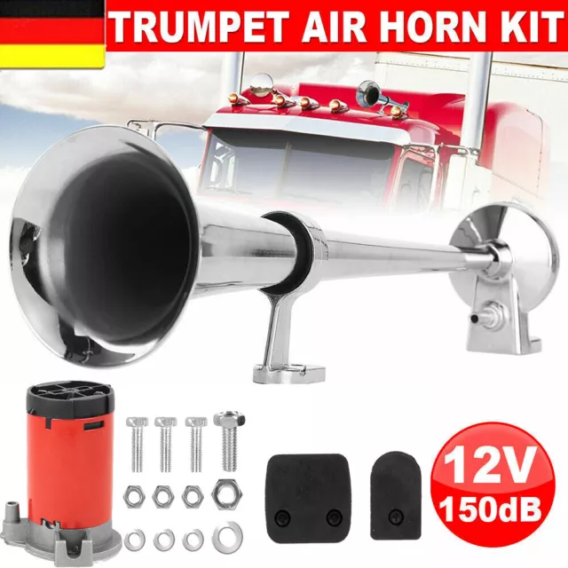 ᐅ 12V Fanfare Druckluft Horn Hupe Nebelhorn Chrom kaufen