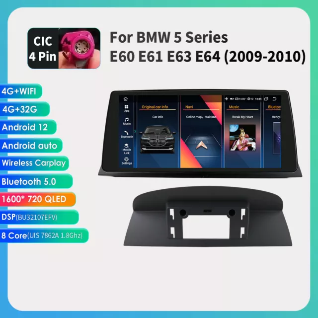 Für BMW 5Series E60 E61 E63 10.33" Android12 8Kern GPS Stereo Radio Carplay CIC