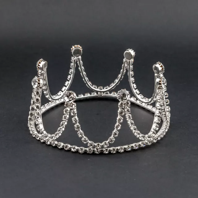 Tiara strass corona jewel crown sposa regina argento silver diadema diciottesimo