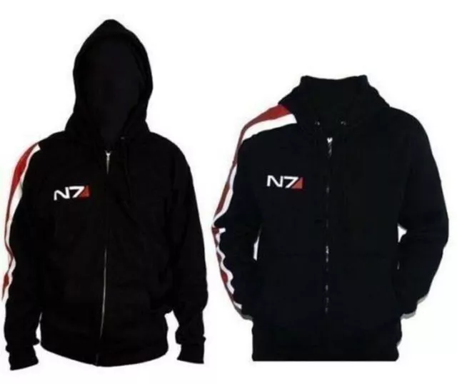 Game Mass Effect John·Shepard N7 Cosplay Black Zipper Jacket Coat Fashion Hoodie
