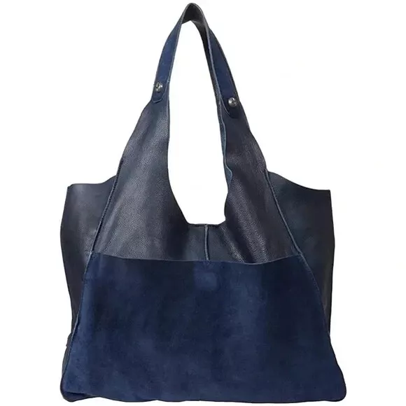 Free People L14003 Womens French Blue Tuscan Leather Tote 9x14.5x6 in 2