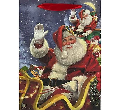 Traditional Santa Glitter Medium Christmas Gift Bags by north pole