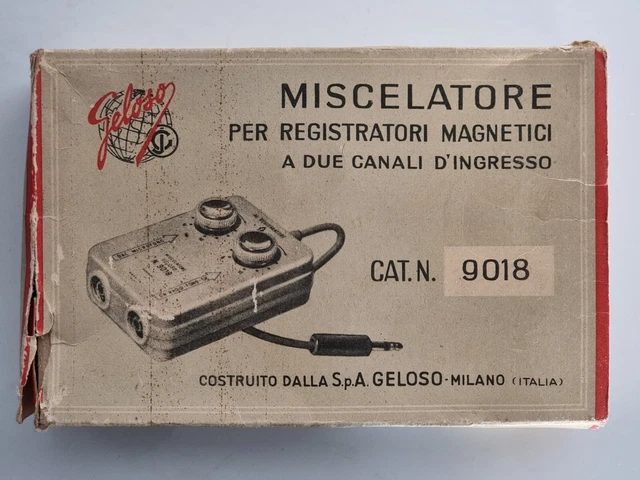 Miscelatore Geloso N. 9018 per registratori magnetici a due canali di ingresso