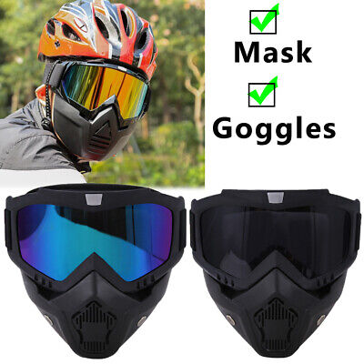 Motorcycle Helmet Full Face Mask Motocross Safety Goggles Shield Glasses Eyewear