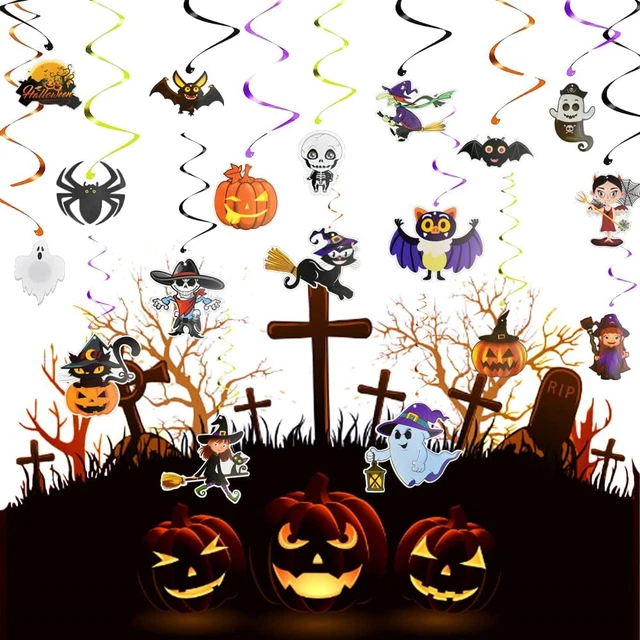 TANCUDER 18 PIEZAS Halloween Colgante Remolino Decoraciones Espiral Tema de Aterrador Techo