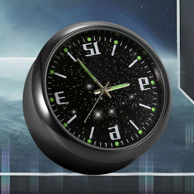 Mini Digital Car Clock Watch Luminous Pointer Dashboard Stick-On Mount Quartz