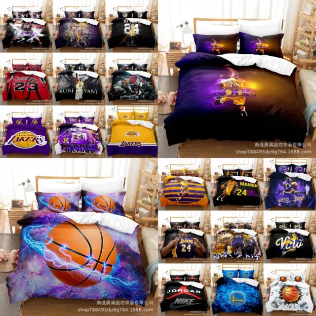 NBA Basketball Lakers 24 KOBE BRYANT Duvet Cover Bedding Set Single Double Queen