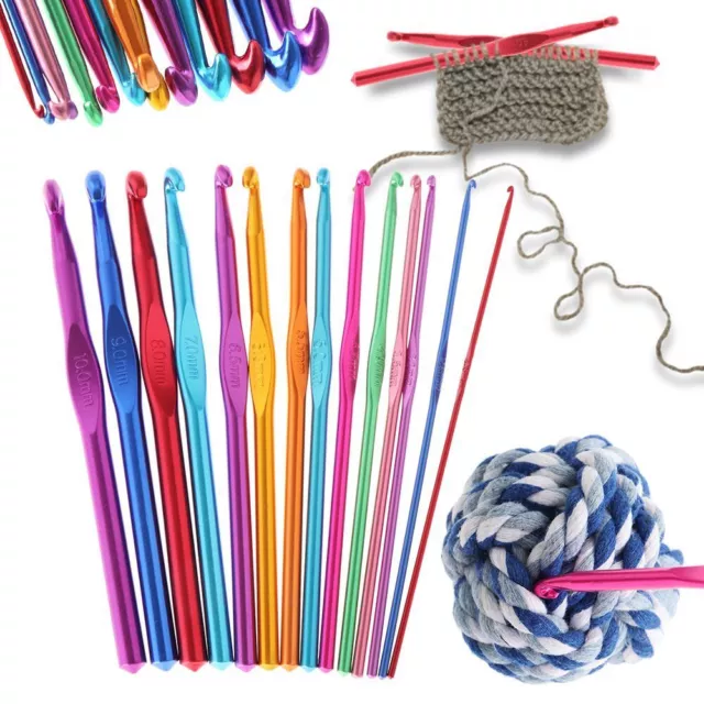 Set Multicolor Metal Crochet Sewing Accessories Crochet Hooks Knitting Needles