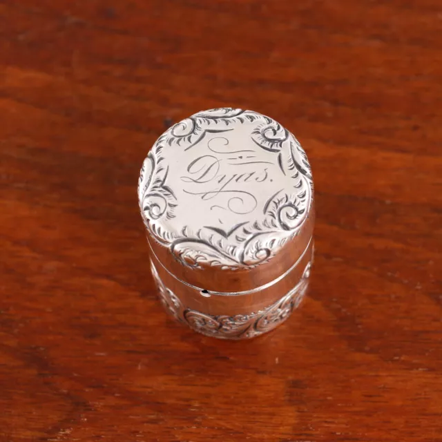 Gorham Aesthetic Sterling Silver Bobbin Case 55X Fern Early 1900 Monogram Dyas