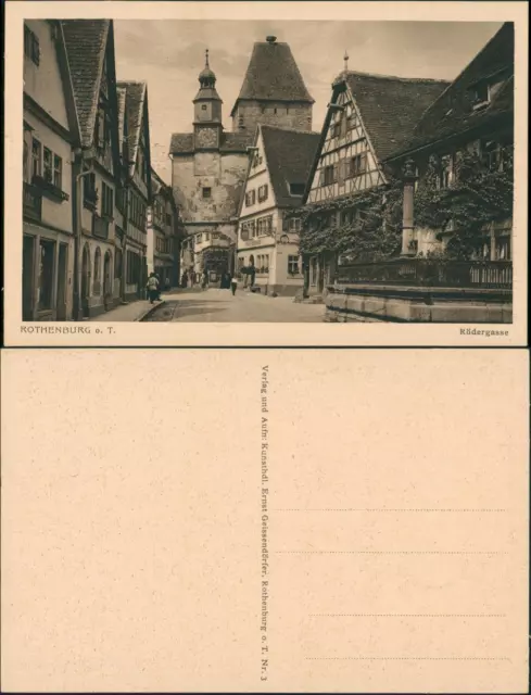 Ansichtskarte Rothenburg ob der Tauber Rödergasse 1928