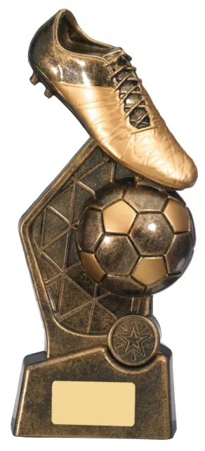 Hexagonal Football Coffre & Balle Récompense Foncé Or Trophy Équipe Gratuit