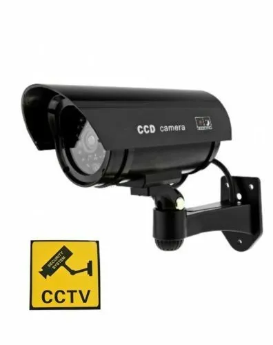 Outdoor Indoor Fake Dummy Imitation CCTV Security Camera Blinking Black