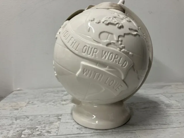 Hallmark A Bank For The Adventure All White GLOBE Bank. New With Tags. RARE