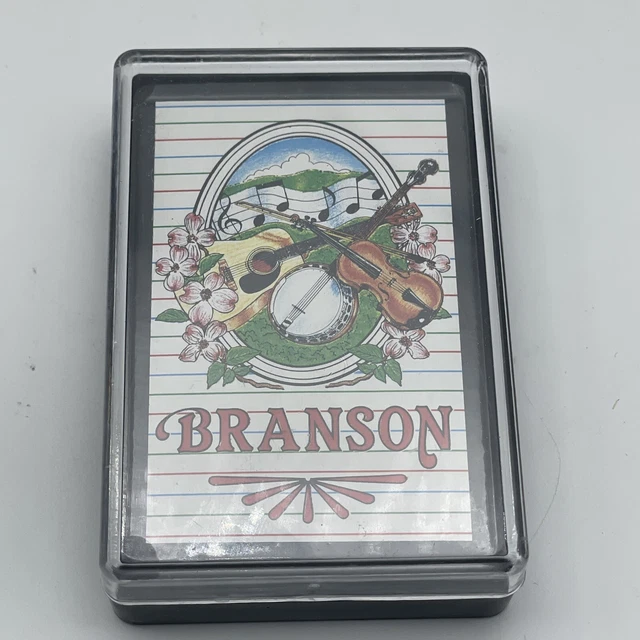 Vtg Branson Missouri Playing Cards Souvenir Guitars Banjo Plastic Case Sealed