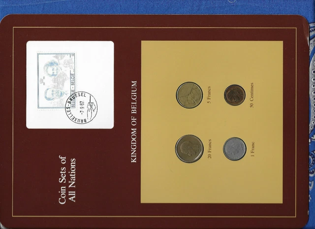 Coin Sets of All Nations Belgium 1967-1986 UNC 20 Francs 1981 1 Francs 1973