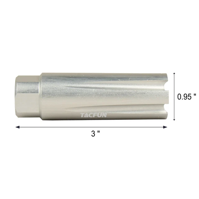Compensatore DB TAC In Acciaio Nero 1/2x28 Per Calibro 5,7x28 – Punta Lunga, Filetto TPI
