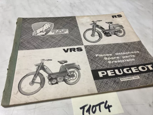 Peugeot cyclomoteur VR VRS catalogue pièces détachées 1965 spare parts list