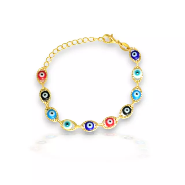 Baby Evil Eye Colorful Ojo Pulsera Protection Bracelet Size-5" - by BrazilAJ