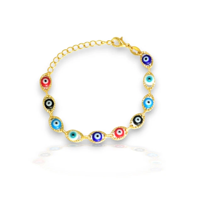 Baby Evil Eye Colorful Ojo Pulsera Protection Bracelet Size-5" - by BrazilAJ