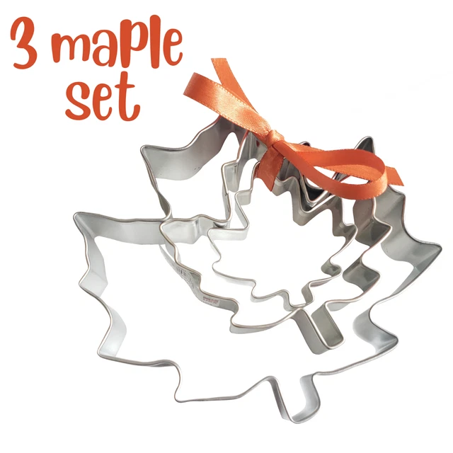 3pc Maple Leaf Cookie Cutter Set, Autumn Baking, FREE SHiPPiNG