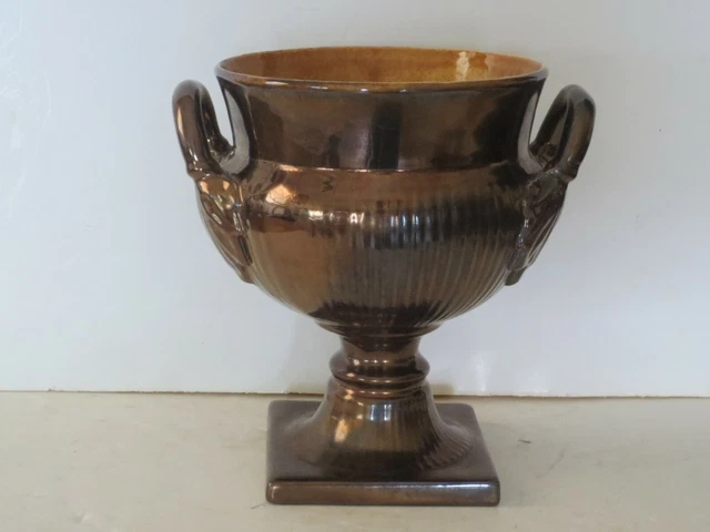 Red Wing Pottery Bronze And Gold Trophy Vase Or Urn, Marked, #763