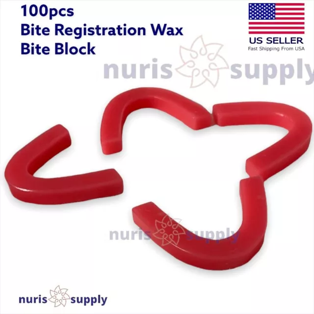 100pcs Dental Bite Registration Wax Bite Block Pink Ushape