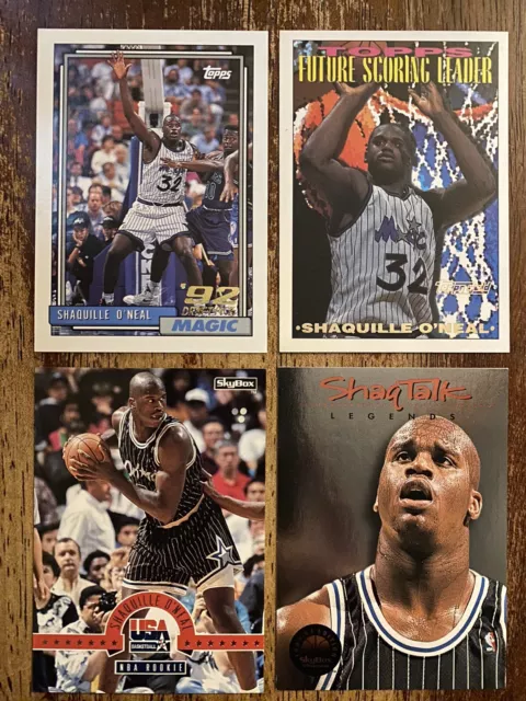 Shaquille O’Neal 4 Card Lot!! 1993 topps rookie card #362 plus 3 more Shaq cards