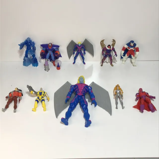 Lot of 10 Vintage Marvel X-Men Action Figures, 1995, Toy Biz, X-Force, Mutant