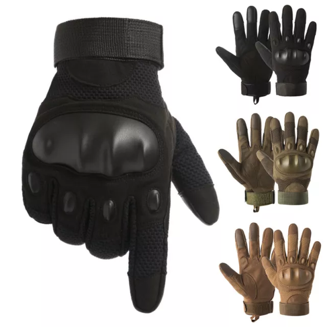 Tactical Rubber Hard Knuckle Hunting Gloves Army Military Special Forces Police