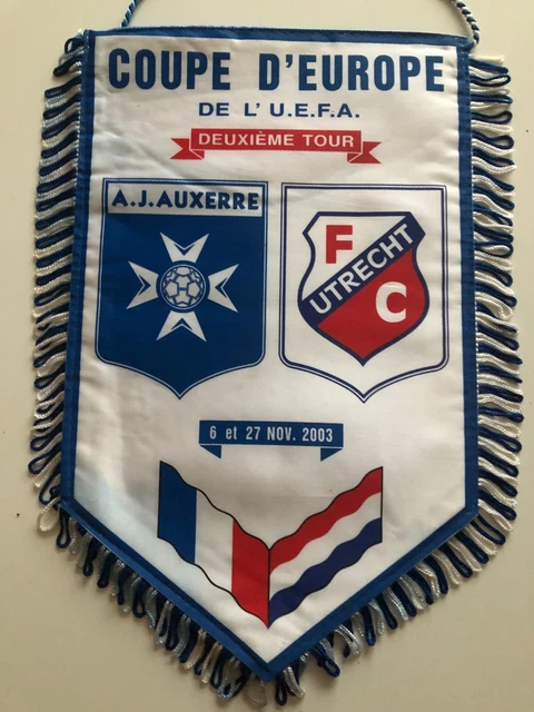 AJ Auxerre AJA panathinaikos UEFA 1987 grand fanion vintage football pennant