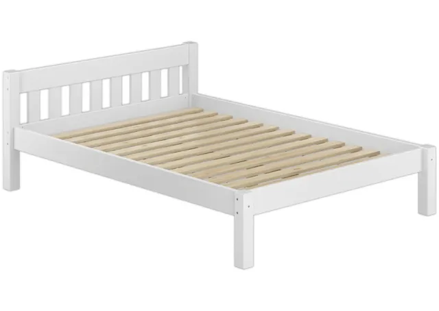 Cama doble futón cama matrimonial cama de madera blanca pino macizo 160x200 rejilla enrollable cama de invitados