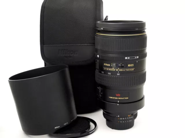 Nikon AF Nikkor 80-400mm 4.5-5.6 D ED VR FX Tele Objektiv Gewährleistung 1 Jahr