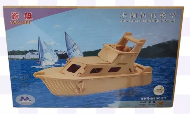 P041 Yacht woodcraft construction kit Ship - 3D Wooden Puzzle
