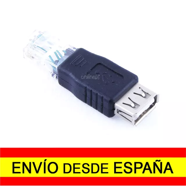 Adaptador USB  Hembra a LAN RJ45 Macho Conversor Convertidor Cable de Red a1403