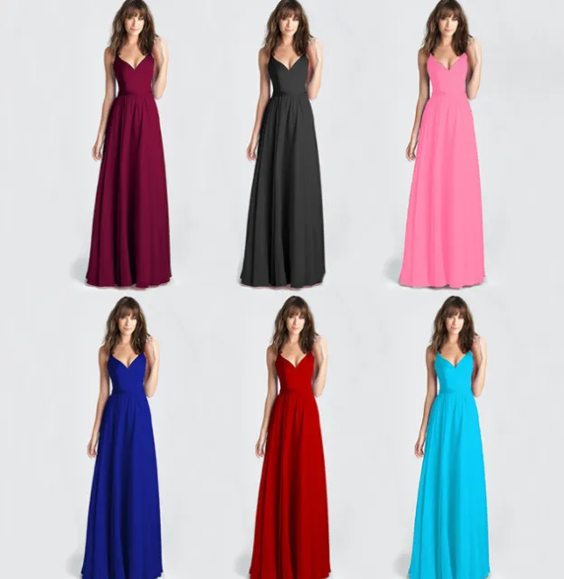 Womens Formal Wedding Bridesmaid Dress Long Maxi Evening Party Prom Ball Gown.+