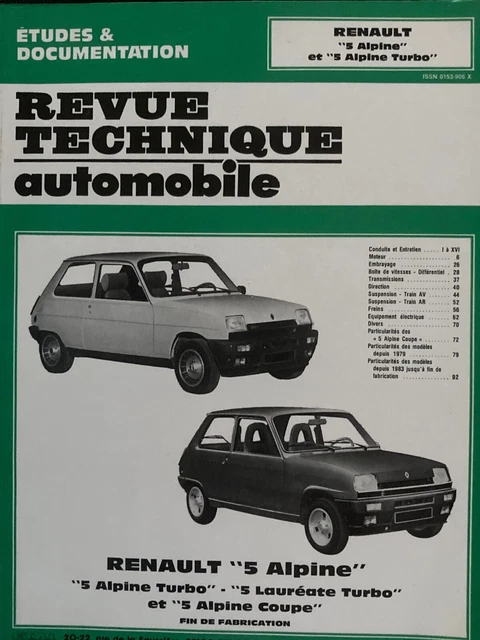 Renault 5 Alpine Turbo Fiche Technique