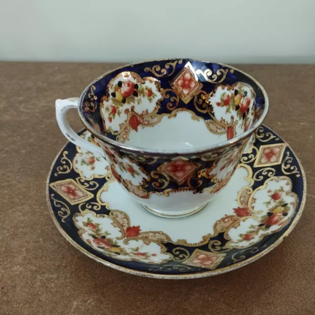 Antique c.1905, Royal Albert Crown China, Tea Cup & Saucer, 'Imari' Style
